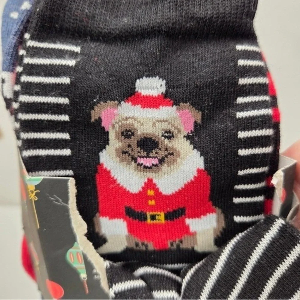 Men's‎ Christmas Dogs Holiday Crew Socks Set 3 Pair
